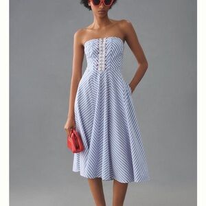 Anthropologie Maeve Strapless A-Line Dress size XL